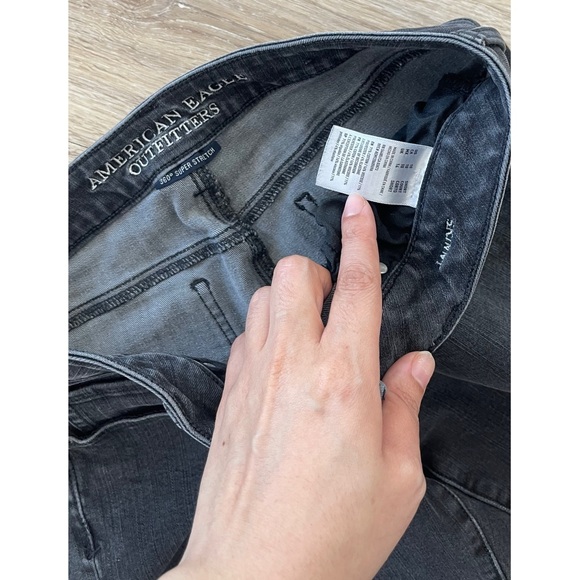 AE 360 Super Stretch Grey Wash Skinny Jeans - Picture 4 of 5